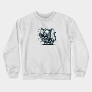 Screaming zombie cat Crewneck Sweatshirt